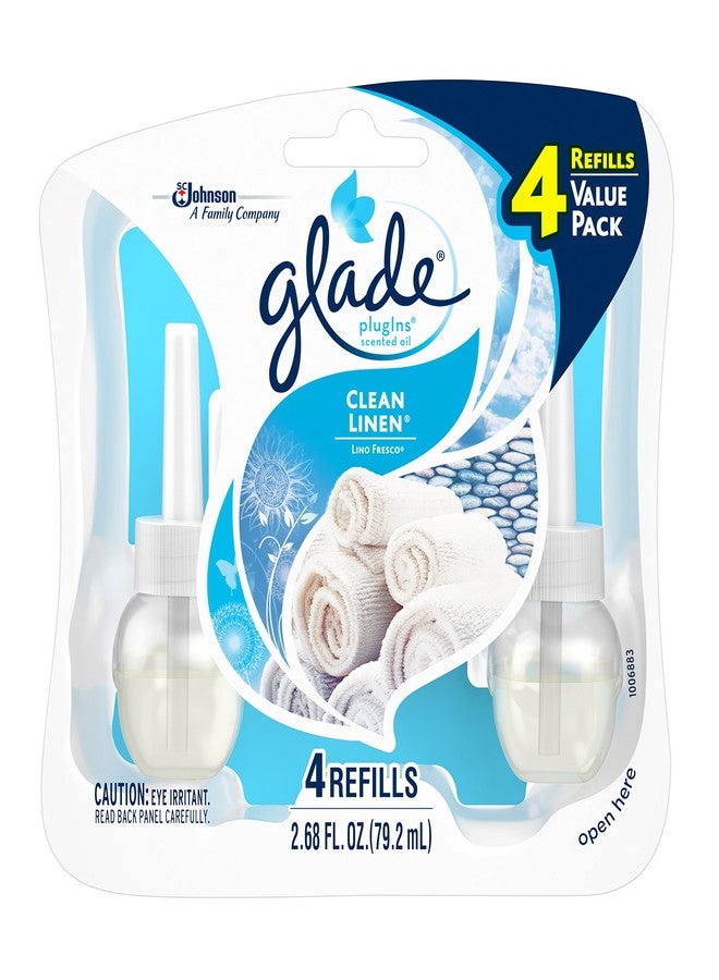 SC Johnson Glade Plugins Scented Oil Air Freshener Refill - Clean Linen - 2.68 oz - 4 ct - Image 1