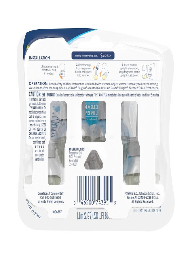 SC Johnson Glade Plugins Scented Oil Air Freshener Refill - Clean Linen - 2.68 oz - 4 ct - Image 4