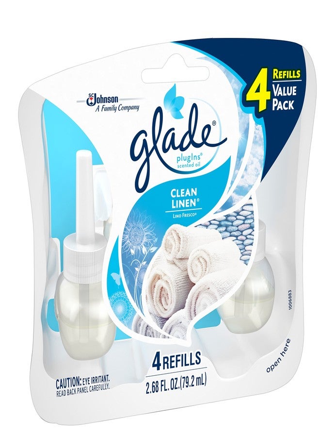 SC Johnson Glade Plugins Scented Oil Air Freshener Refill - Clean Linen - 2.68 oz - 4 ct - Image 2
