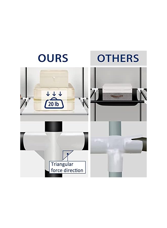 Zaboon خزانة ملابس محمولة لتخزين الملابس منظّم خزانة محمولة مع قماش غير منسوج سهل وسريع التركيب قوي ومت耐د (130*45*170 سم) رمادي - Image 3