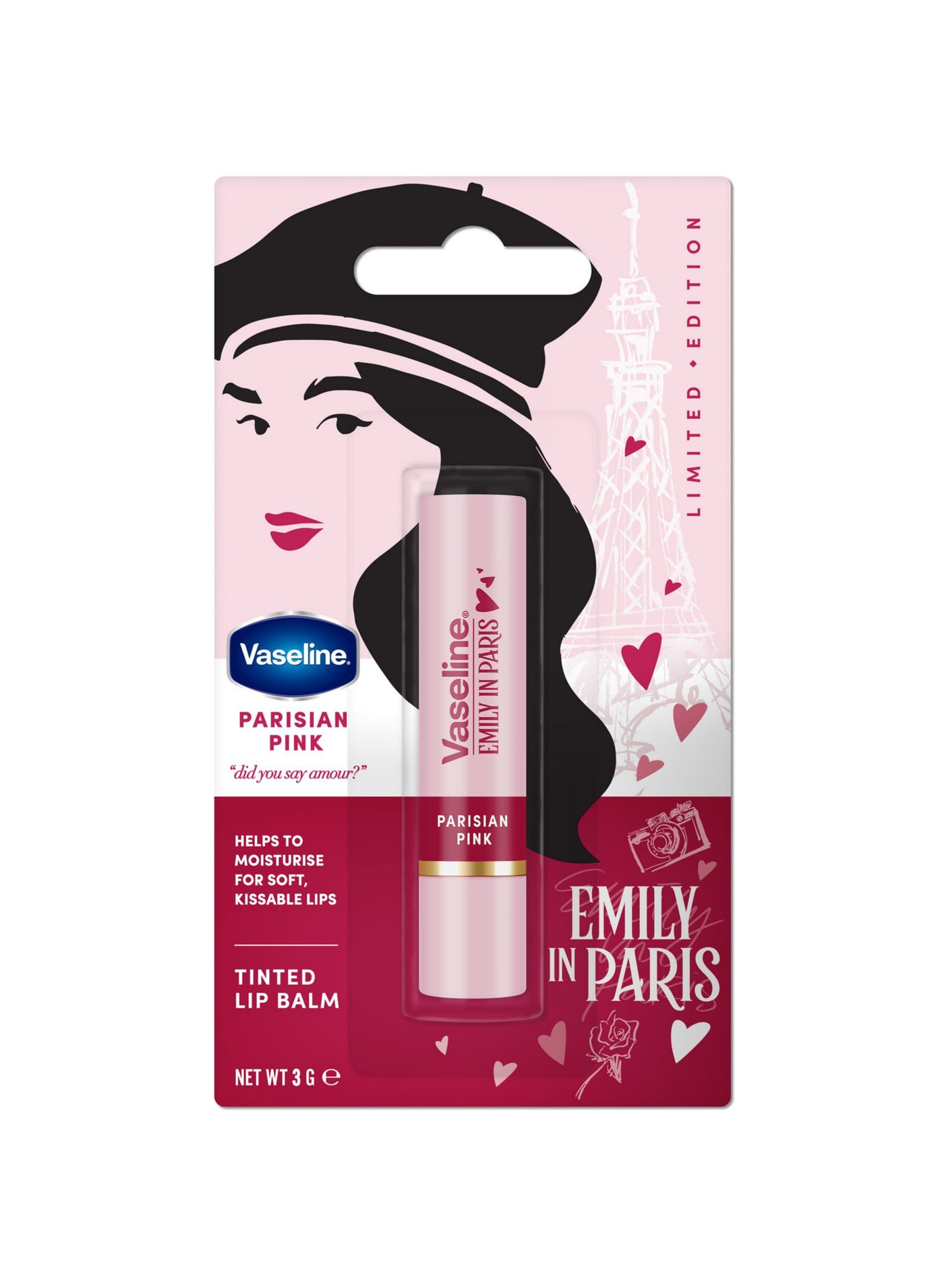 Vaseline Emily In Paris Parisian Pink Lip Balm