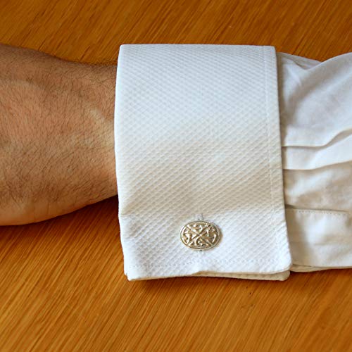 Alexander Castle Men's Cufflinks 925 Sterling Silver Celtic - 17mm x 12mm Oval Celtic Trinity Cufflinks with Jewelry Gift Box - Image 3