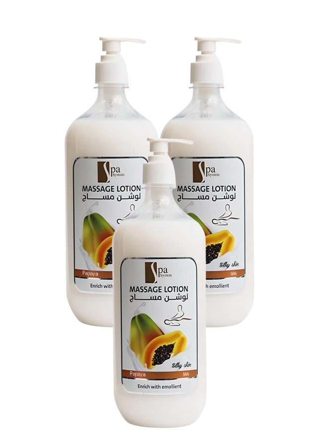 Spa System 3 Pieces Massage Lotion Papaya Enrich With Emolient - Image 1