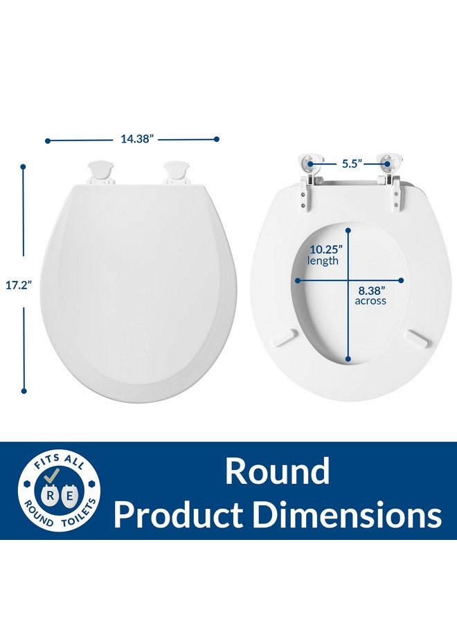 Bemis 500EC Durable Wood Toilet Seat with Easy Clean Hinges, Round, White - Image 2