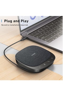 Soundcore PowerConf S330 USB Speakerphone, Conference Microphone for Home Office, Smart Voice Enhancement, Plug and Play, 360° Voice Coverage via 4 Microphones, and Powerful Sound  - Image 2
