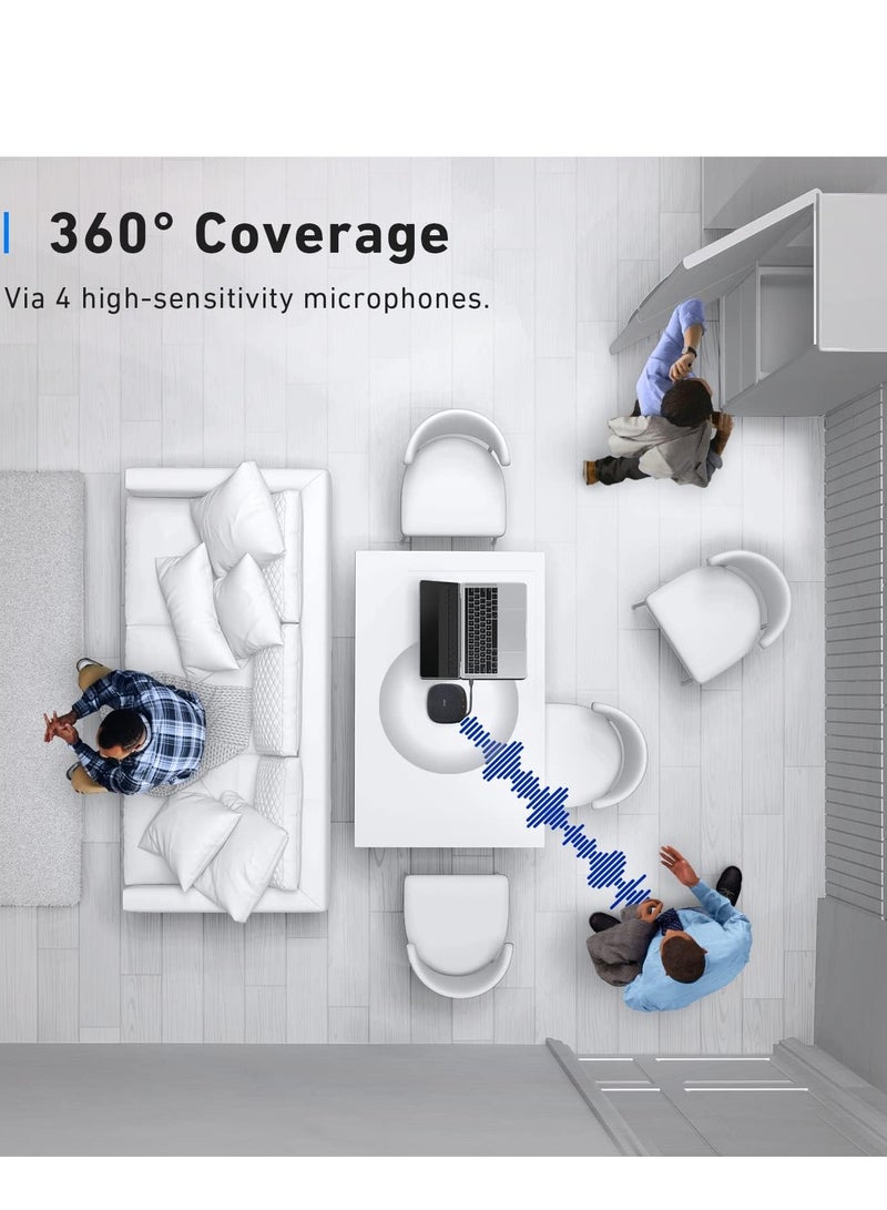 ساوند كور PowerConf S330 USB Speakerphone, Conference Microphone for Home Office, Smart Voice Enhancement, Plug and Play, 360° Voice Coverage via 4 Microphones, and Powerful Sound  - Image 4
