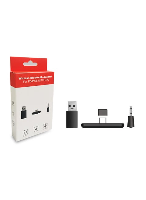 Bluetooth Adapter for Nintendo Switch/Lite, BT 5.0 Wireless Audio Transmitter with Low Latency USB C to A Converter for Bluetooth Headphone Speakers on PS4 PS5 PC Laptop Airpods