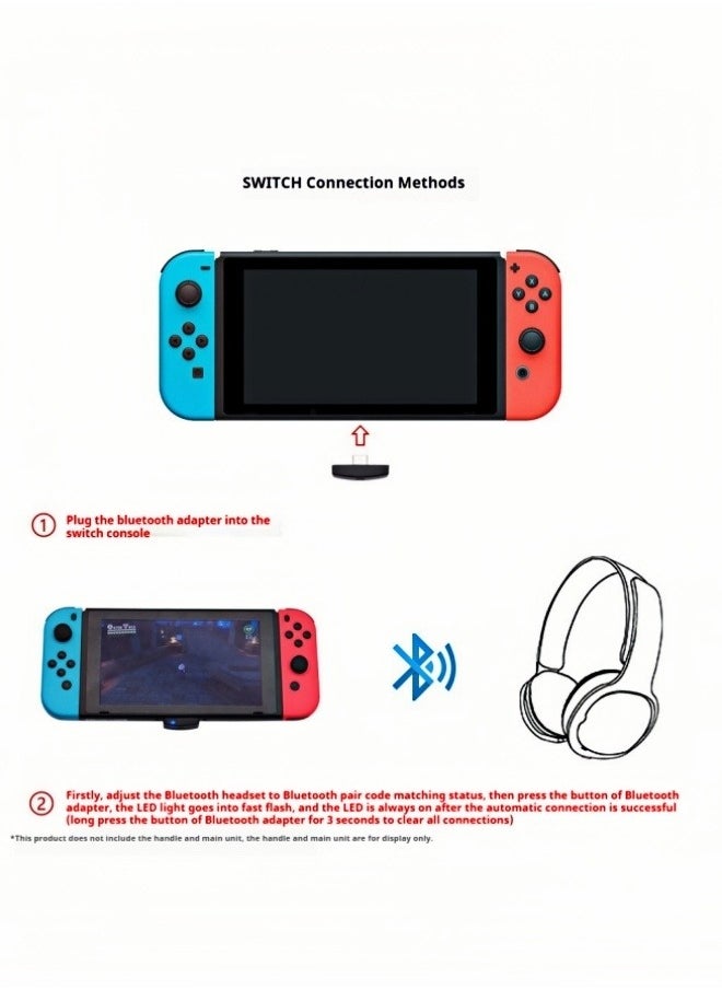 Bluetooth Adapter for Nintendo Switch/Lite, BT 5.0 Wireless Audio Transmitter with Low Latency USB C to A Converter for Bluetooth Headphone Speakers on PS4 PS5 PC Laptop Airpods