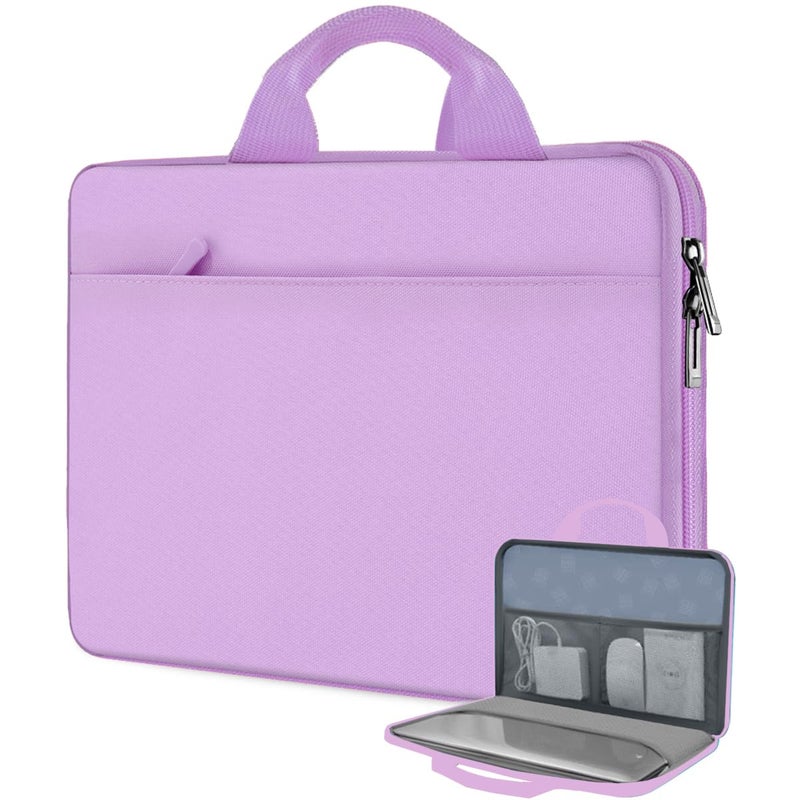Hseok Laptop Case 13.3-14 inch Briefcase Handbag, Water-Resistant and Shockproof Computer Sleeve Compatible with MacBook Pro 14", Mac Air/Pro 13.3" and 13"-14" Notebooks Chromebooks,Purple - Image 1