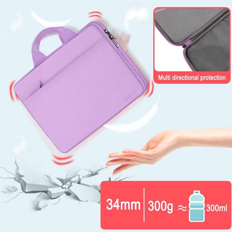 Hseok Laptop Case 13.3-14 inch Briefcase Handbag, Water-Resistant and Shockproof Computer Sleeve Compatible with MacBook Pro 14", Mac Air/Pro 13.3" and 13"-14" Notebooks Chromebooks,Purple - Image 3