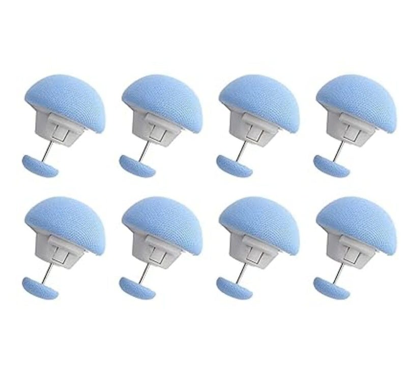 KITQO Quilt Fixing Clips4 Pcs Duvet Cover ClipsMushroom Round Fixing Clips with ButtonsBedroom Duvet Fixing Holder Quilt Cover Pins with Box Blue Pack of 8 - Image 1