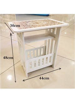 LINGWEI Side Table Night Stand Bedside Desk Sofa Side Snack Table Simple Creative Storage Organizer Lamp Mobile Holder Small Table For Home Living room Bedroom Bathroom Patio  - Image 4