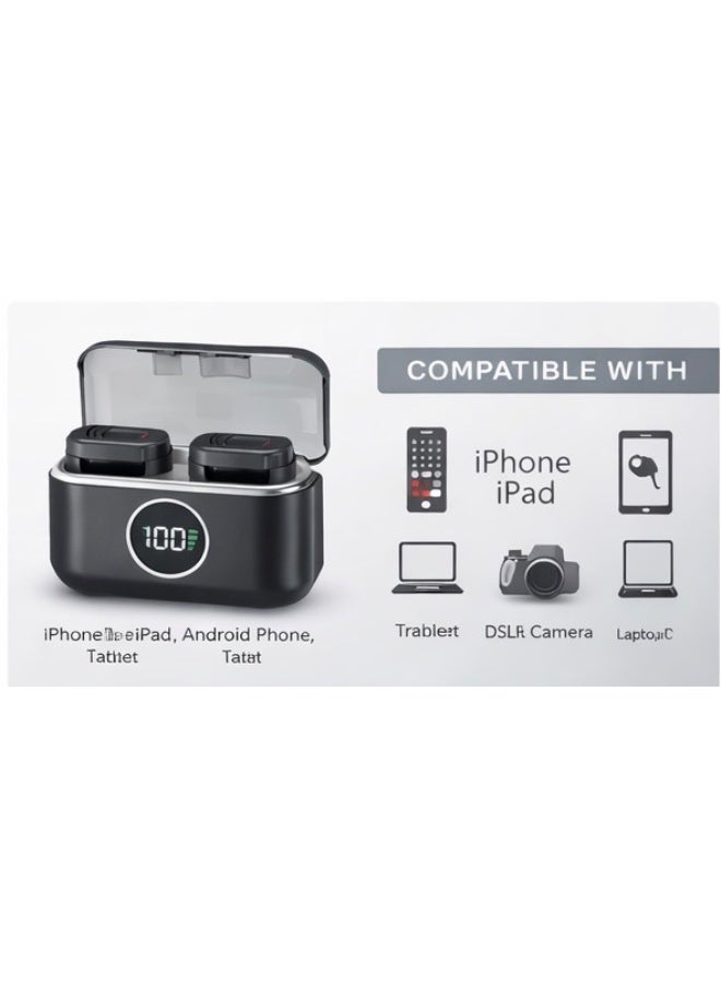 ELTRAZONE Q81 Wireless Microphone for iPhone & Android – Dual Clip-On Lavalier Mic with Charging Case, Noise Reduction, Type-C Receiver, 100m Range, for YouTube, TikTok & Interviews - Image 4