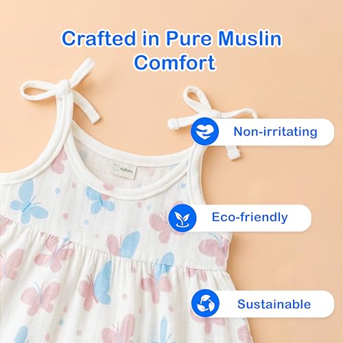 Kidbea® Extra Soft Muslin Fabric Baby Girls Frock | Pack of 3 | Tiger, Space and Butterfly Print Size 6-9 Months - Image 4
