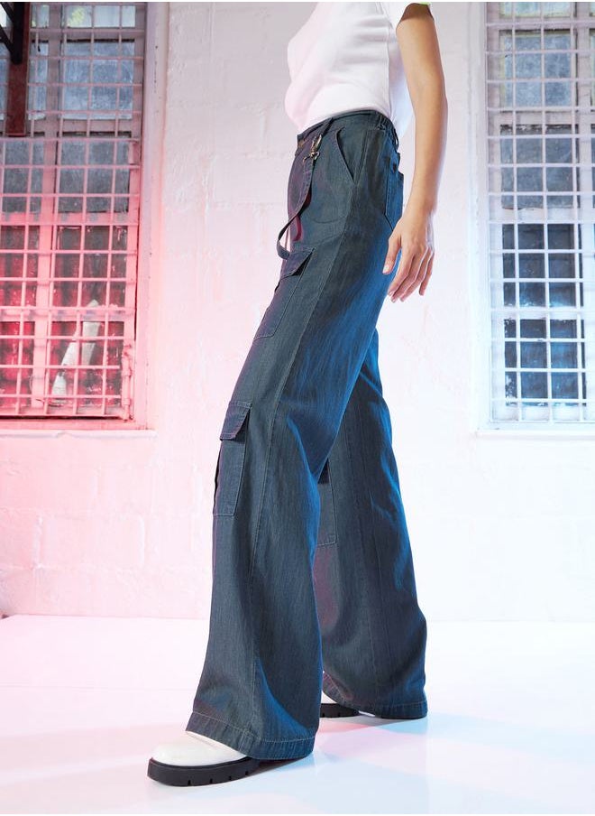 SASSAFRAS - Tencel Cargo Pants with Hook Detail by Styli - Image 1