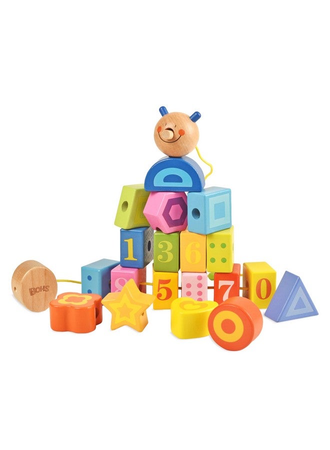 BOHS BOHS Caterpillar Lacing Blocks - Threading & Stacking - Toddler Learn Counting, Numbers and Shapes- Baby Kids Fine Motor Skills Toys  - Image 5