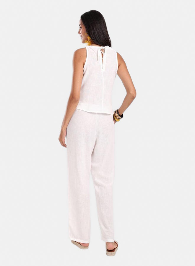 Carina Women’s Coastal Breeze Tencel Beach Set – Off White - Image 3