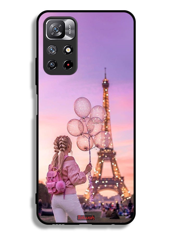 Tolwak Xiaomi Redmi Note 11S Protective Case Cover Girl Holding Balloons - Image 2