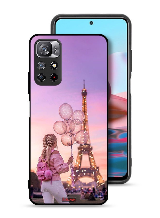 Tolwak Xiaomi Redmi Note 11S Protective Case Cover Girl Holding Balloons - Image 1
