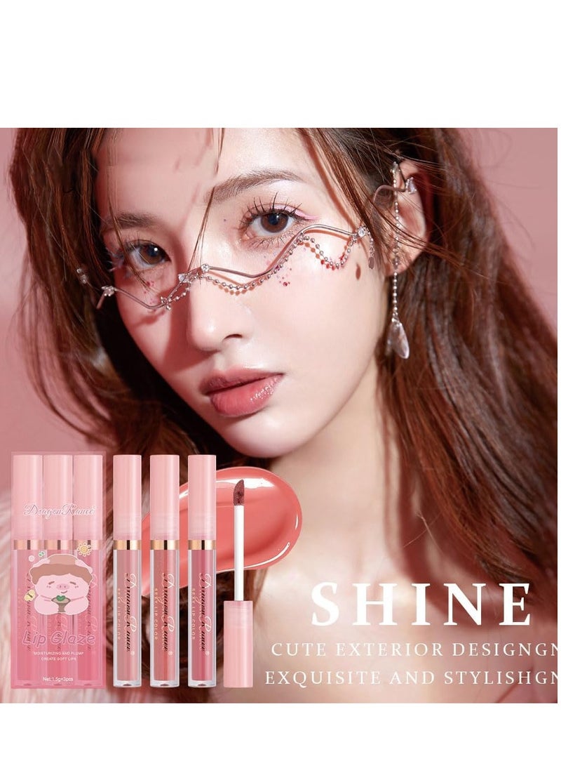 Zikra 6 PCS Plumping Liquid Lipstick Set Hydrating and Moisturizing Lip Oil  No-Sticky Not Fade Gloss Pink Red Makeup Gift Kit for Girls and Women - Image 5