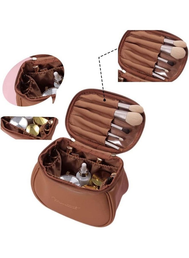 DEBIRE Makeup Bag Travel Cosmetic Bag, PU Leather Cosmetic Organizer Bag with Divider/Women's Hand-Portable Girl Cosmetic - Image 2