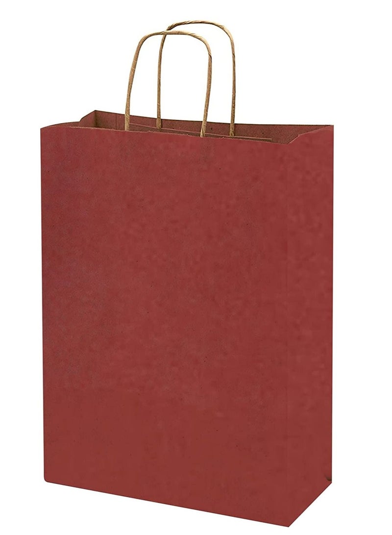 MARKQ Maroon Paper bags with handles 27 x 22 x 11 cm Large Kraft Gift bags for Birthday Party Favors Weddings Retail, Baby Shower (12 Bags) - Image 1
