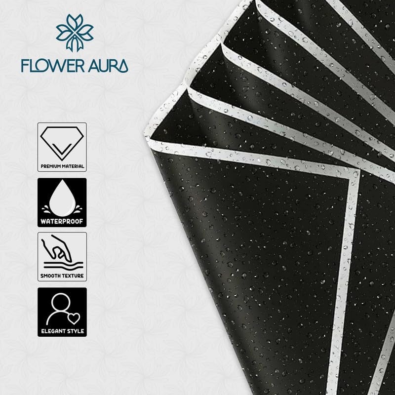 FlowerAura Designer Waterproof Black With White Border Korean Wrapping Paper For Flower Bouquet Wrapping Paper, Gift Wrapping Paper, DIY Handmade Paper, Artistic & Florist Creation Paper (Set of 20) - Image 5
