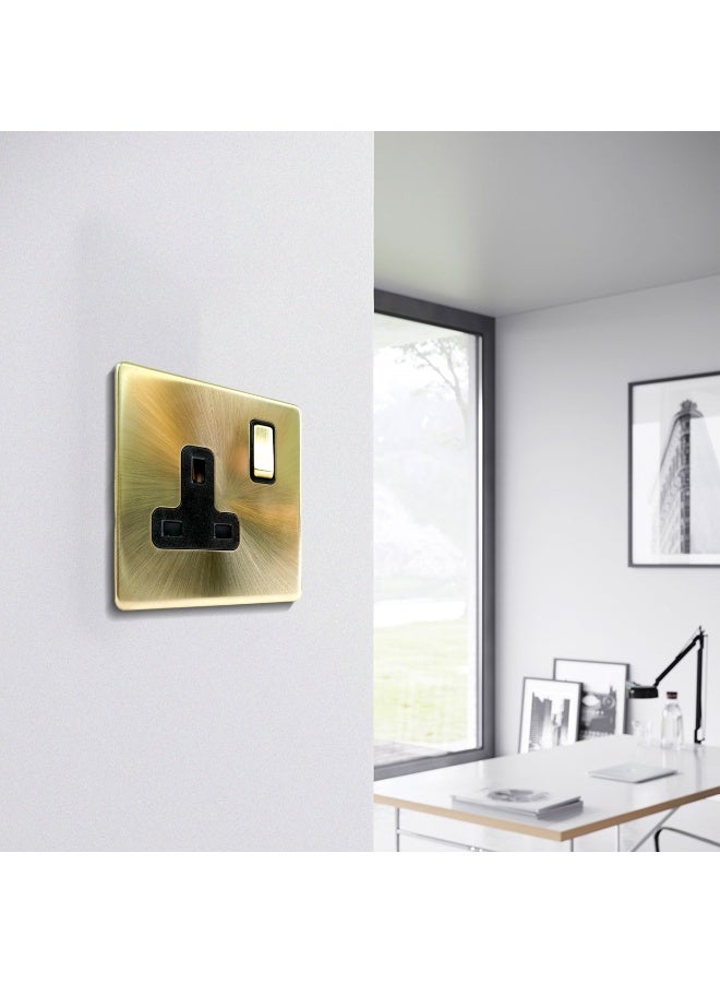 LITEX 13A 1 GANG SWITCHED SOCKET DOUBLE POLE 250V 13A GOLD - Image 2