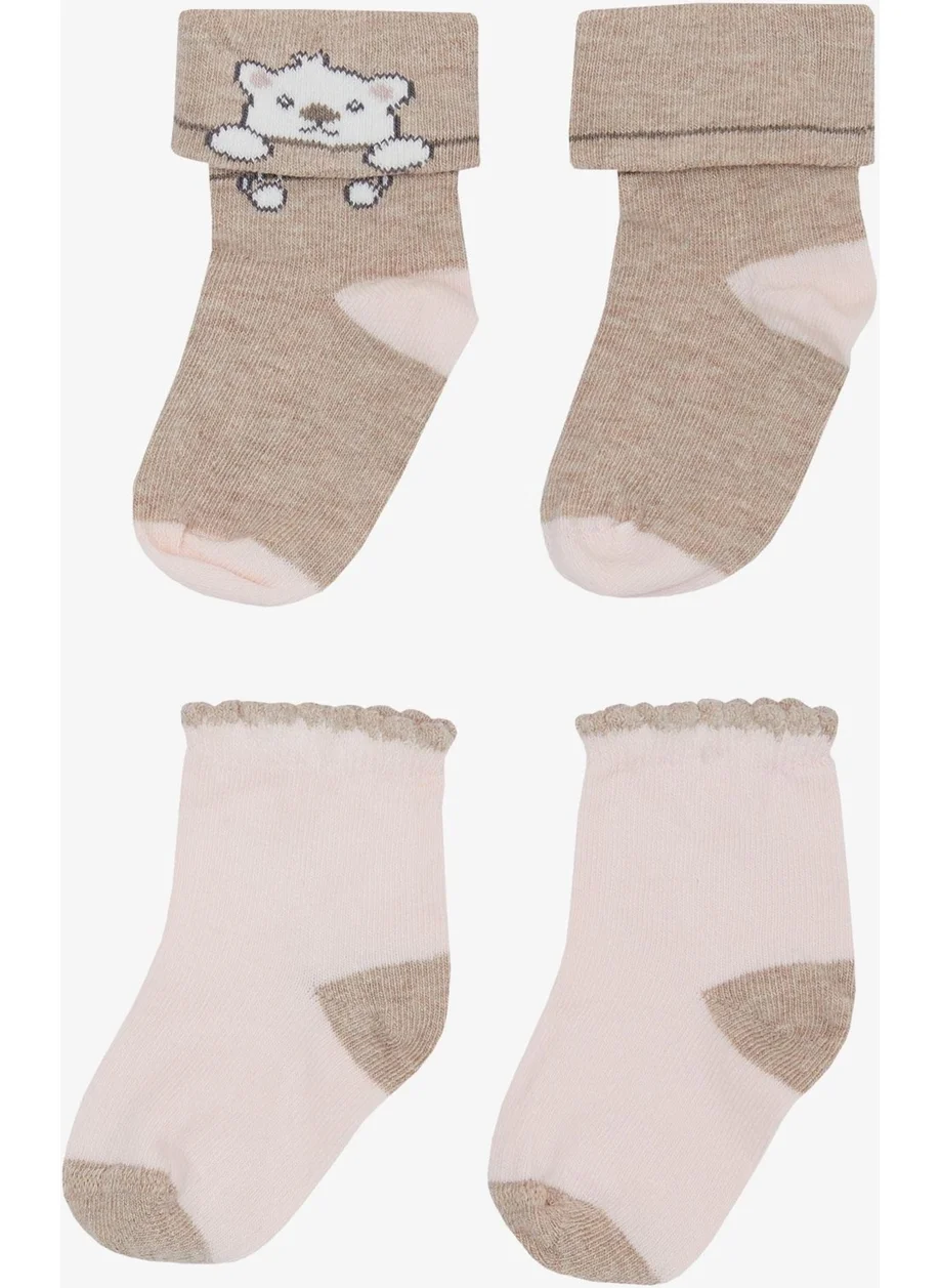 كاتامينو Baby Girl Socks 2-Piece Cute Kitten Printed 0-24 Months, Mixed Colors