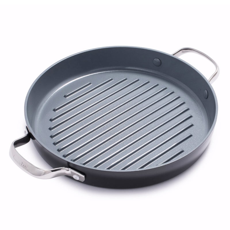Greenpan بان غرين بان فالنسيا برو غير لاصق سيراميك صحي 11 بوصة، خالي من PFAS، مناسب للحرارة، آمن في غسالة الصحون، آمن في الفرن، رمادي - Image 1