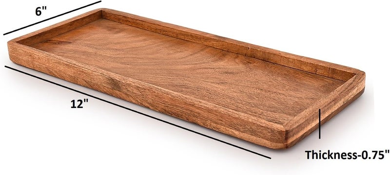 MAHASU Platter Acacia Wood Serving Platters Set of 3 Cake Appetizer Plates Kitchen Charcuterie Platter for Food Set of 3 12 X 6 X 075 - Image 5