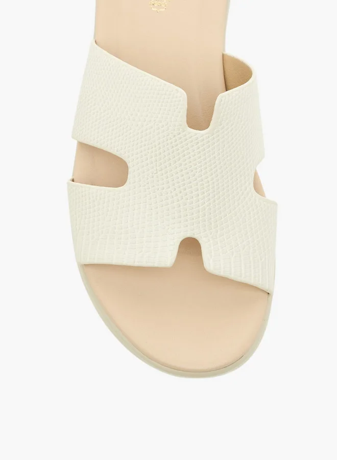 Paprika Women's Cutout Textured Slip-On Sandals