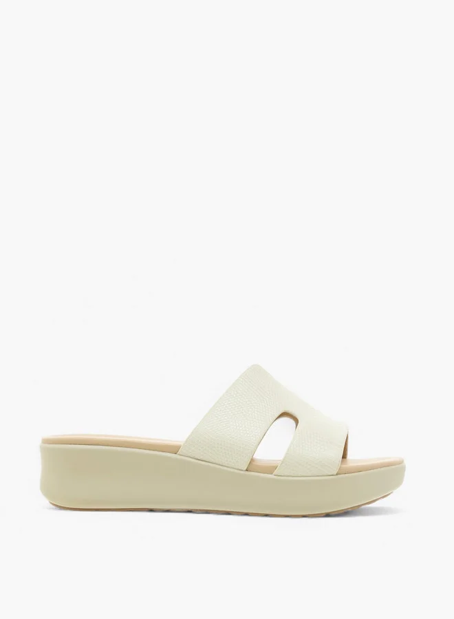 Paprika Women's Cutout Textured Slip-On Sandals
