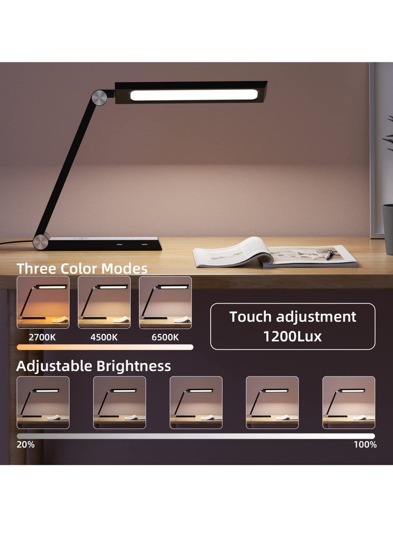 Excefore مصباح طاولة لاسلكي LED متعدد الوظائف، ضوء ليلي قابل للطي مع شاحن لاسلكي سريع 10 واط، مصباح طاولة يحافظ على العين مع تحكم باللمس، مناسب لغرفة المعيشة ومكتب ديكور منزلي إبداعي - Image 2