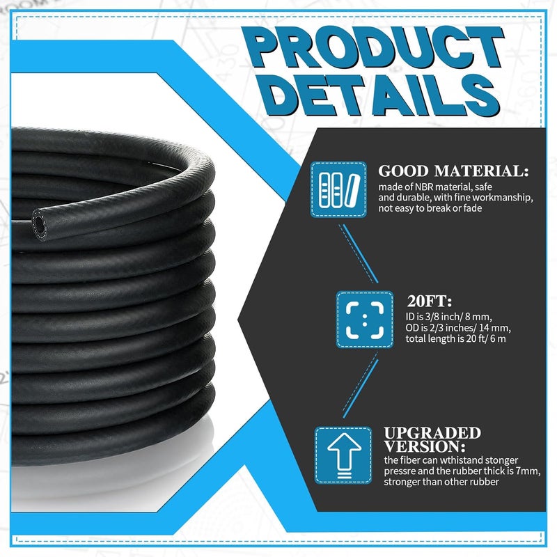 Pangda 20ft NBR Rubber Fuel Line Hose - Image 4