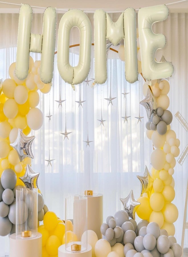 Netnology 40 Inch Beige HOME Balloon Banner for House Warming Decoration Party, Large Cream White Foil Letter Balloons Sign for Housewarming, New Home Party, Homecoming Decor and Welcome Home Decorations - Image 5