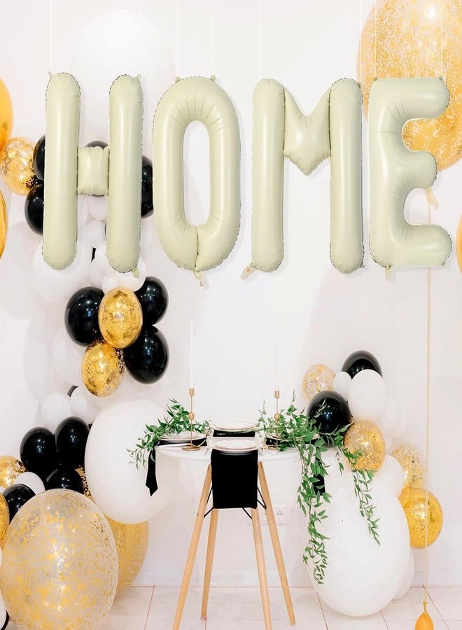 Netnology 40 Inch Beige HOME Balloon Banner for House Warming Decoration Party, Large Cream White Foil Letter Balloons Sign for Housewarming, New Home Party, Homecoming Decor and Welcome Home Decorations - Image 4