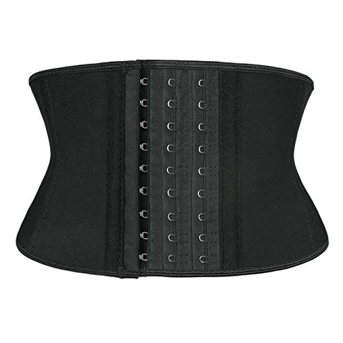 Atbuty Super Short Torso Waist Trainers Cincher Corset Tummy Shaper Slimming Latex Trimmer Girdle (Black (7'' Short Torso, 9 Steel Bones), XS) - Image 1