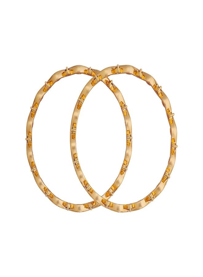 KUSHAL'S Fashion Jewellery White Gold Polished Copper Zircon Bangles, Best for Festive & Special Occasion - 452399 - Image 3