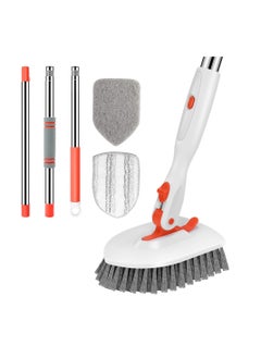 Excefore Floor Scrub Brush, 3-In-1 Tile Tub Scrubber with 52-inch Adjustable Long Handle Shower Cleaner Brush and 3 Detachable Replacement Brush Heads for Bathroom, Bathtub, Floor, Wall  - Image 1