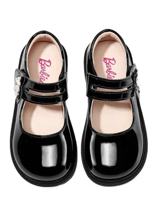 Barbie Children'S Shoes, Girls' Spring And Autumn Student Stage Black Leather Shoes, Versatile School Performance Leather Shoes, Da6561 Black, Size 34 - Image 3