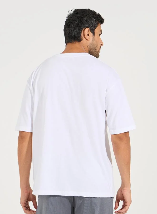 Styli Active Cotton Rich Oversized Athleisure T-Shirt