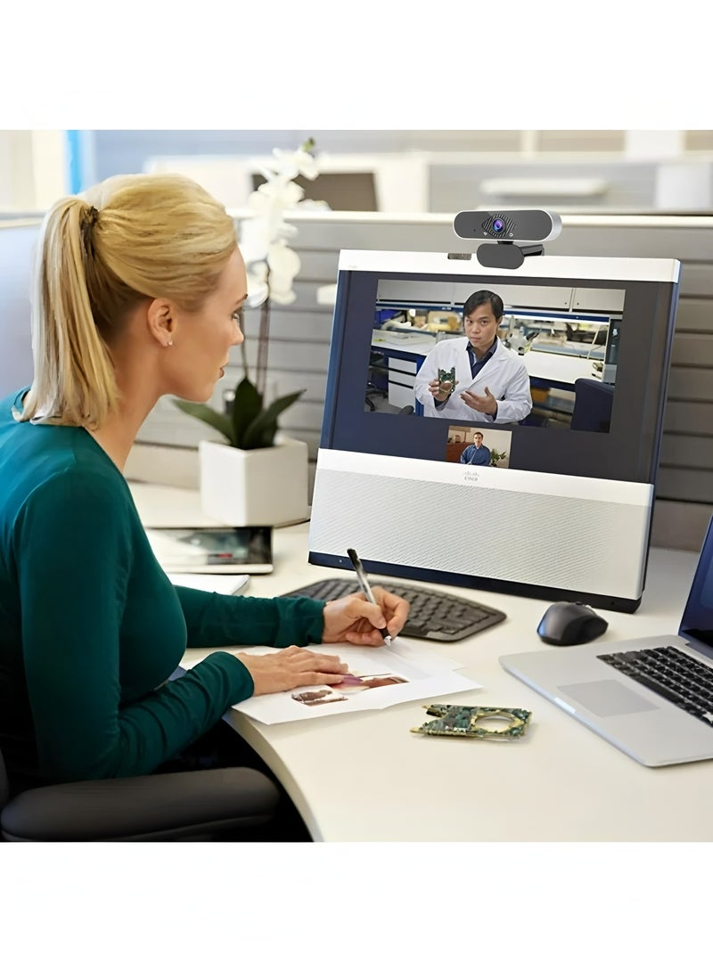 Apluynm USB Computer Webcam Built-in Microphone Web HD Digital Live Desktop Laptop Online Class Video Conferencing（2K） - Image 5