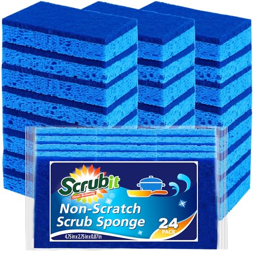 Scrubit Non-Scratch Cleaning Scrub Sponges- Scrubbing Dish Sponge Ideal for Washing Kitchen,Dishes, Bathroom &More – Dishwashing Sponge Along with A Thought Scrubber – 24 sponges - Image 5