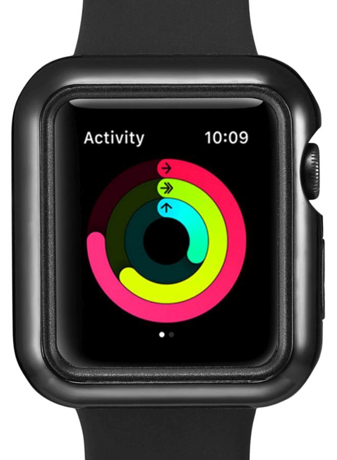 NIBEMINENT Protective Bumper Case For Apple Watch Series 3 42mm Black  - Image 2