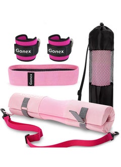 Gonex Gonex Barbell Pad Set for Squats Hip Thrusts Upgraded Bar Neck Pads Workout Foam Weightlifting Cushion with 2 Gym Ankle Straps Hip Resistance Band Fits Standard Olympic Bars with a Carry Bag  - Image 1