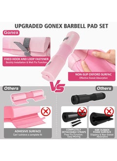 Gonex Gonex Barbell Pad Set for Squats Hip Thrusts Upgraded Bar Neck Pads Workout Foam Weightlifting Cushion with 2 Gym Ankle Straps Hip Resistance Band Fits Standard Olympic Bars with a Carry Bag  - Image 2