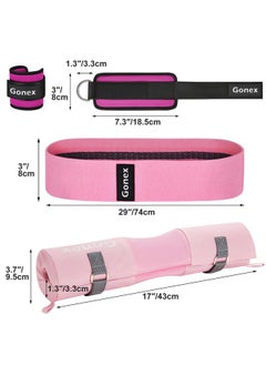 Gonex Gonex Barbell Pad Set for Squats Hip Thrusts Upgraded Bar Neck Pads Workout Foam Weightlifting Cushion with 2 Gym Ankle Straps Hip Resistance Band Fits Standard Olympic Bars with a Carry Bag  - Image 5