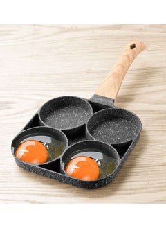 Egg Frying Pan，Non Stick Egg Cooker Pan Compatible with All Heat Sources,for Egg Burger/Breakfast Pancake Pan/Omelette，Suitable for Gas Stove & Induction cooker(four section)