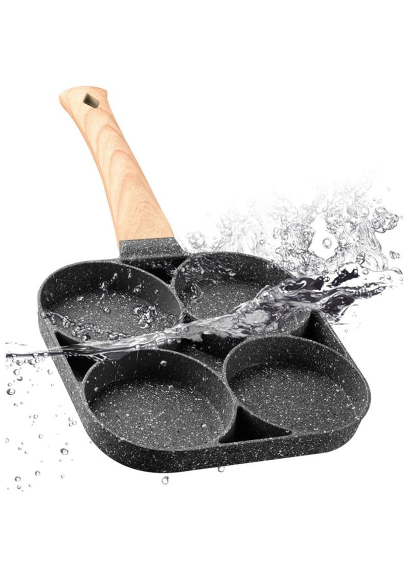 Generic - Egg Frying Pan，Non Stick Egg Cooker Pan Compatible with All Heat Sources,for Egg Burger/Breakfast Pancake Pan/Omelette，Suitable for Gas Stove & Induction cooker(four section) - Image 1